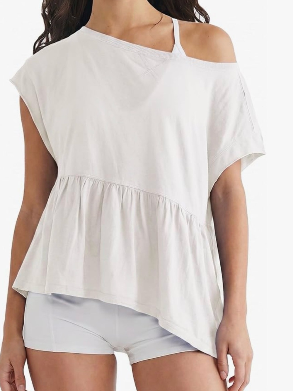 NWT WHITE BABYDOLL TOP-S